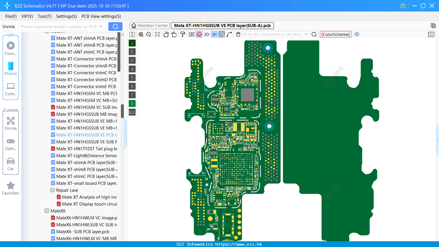 Huawei Mate XT-HN1HGSSUB VE PCB Layer(SUB-A)